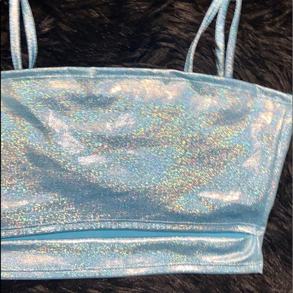 NWT-Ice Blue Holographic Rave Cami - Picture 6 of 10